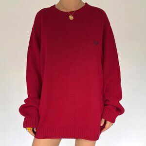 90s vintage Ralph Lauren Chaps red unisex mens classic long sleeved knit sweater